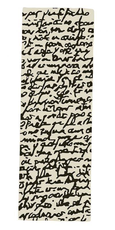 Black on white Manuscrit Teppich Nanimarquina